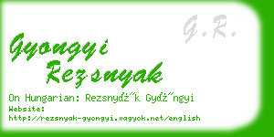 gyongyi rezsnyak business card